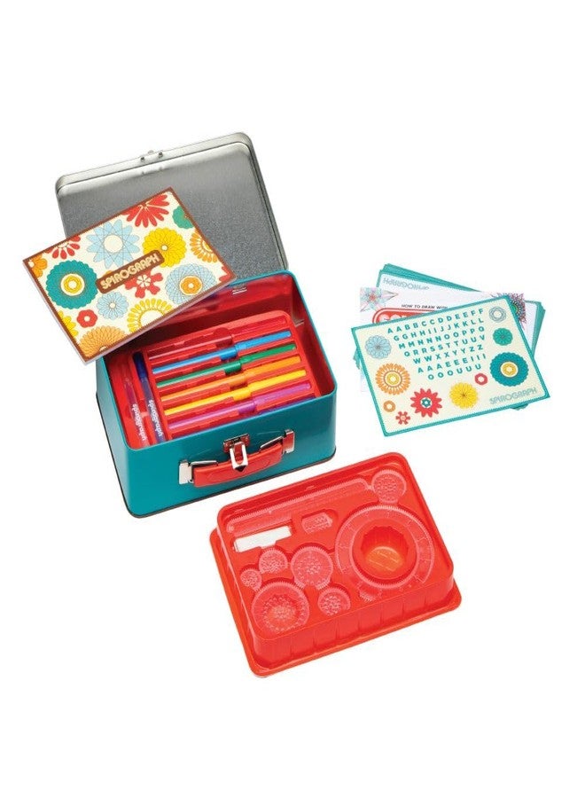Spirograph Lunchbox Set -Arts and Crafts, Kids Toys, Art Supplies, Craft Supplies, Drawing Kit, Spiral Art, Classic Gear Design Kit, Case, Pens, Design Sheet Included, Ages 8+ - Image 4